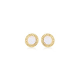 9ct Gold Mother of Pearl Round Stud Earrings