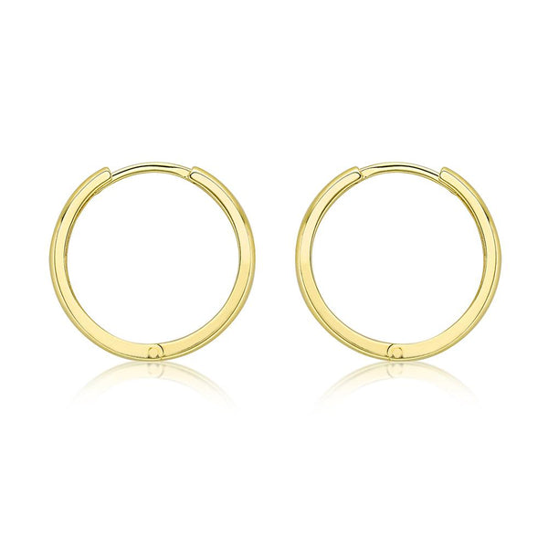 9ct Gold 17mm Huggy Hoop Creole Earrings