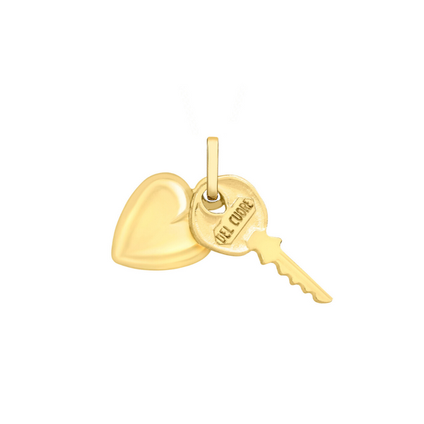 9ct Gold Key and Heart Charm
