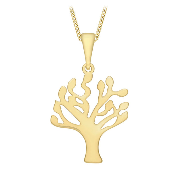9ct Gold 15.5mm x 26mm Tree of Life Necklace