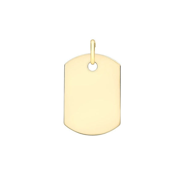 9ct Gold 15mm x 24.5mm Dog-Tag Pendant