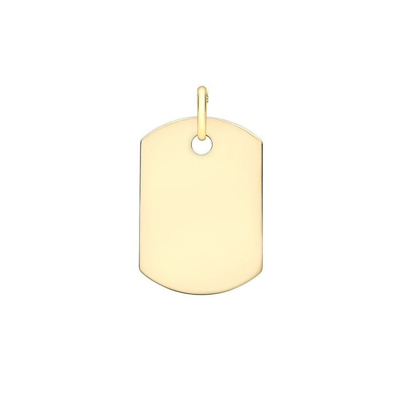 9ct Gold 15mm x 24.5mm Dog-Tag Pendant