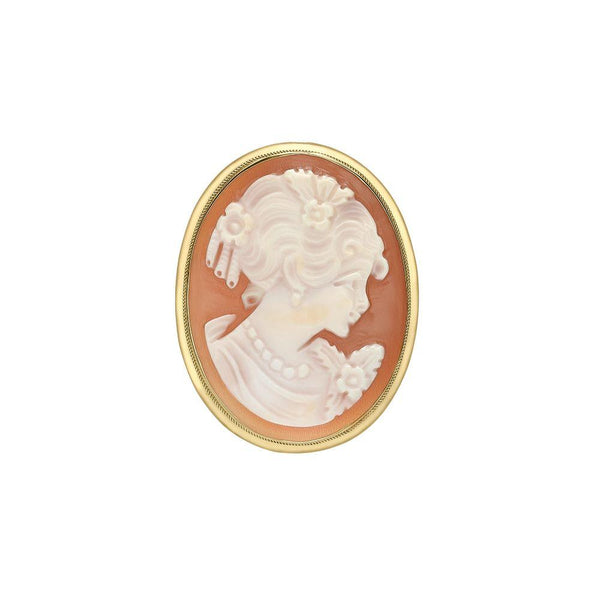 9ct Gold 25mm x 32mm Roman Cameo Pendant/Brooch