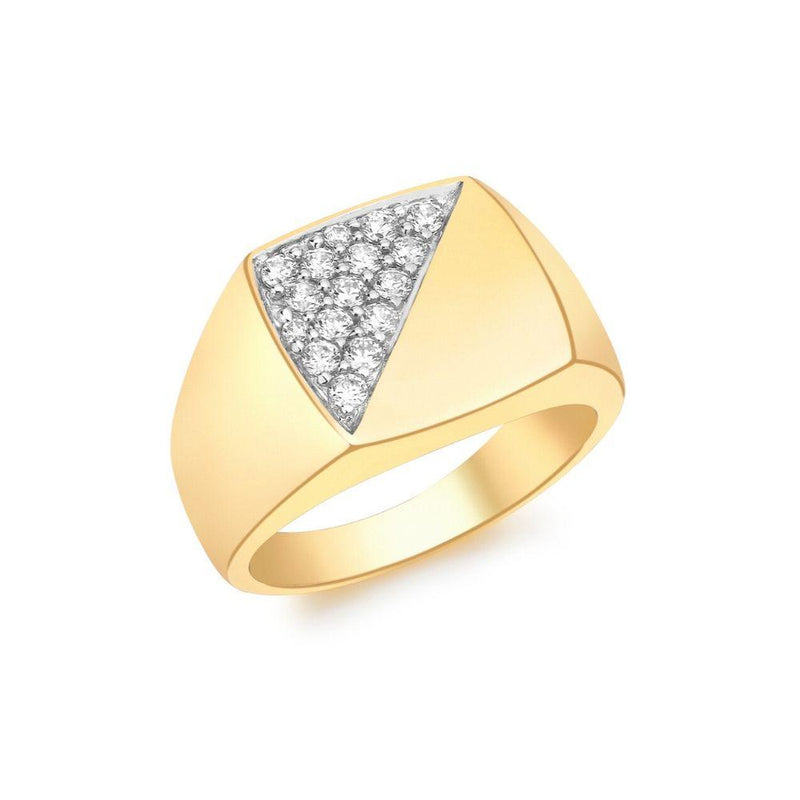 9ct Gold CZ Signet Ring