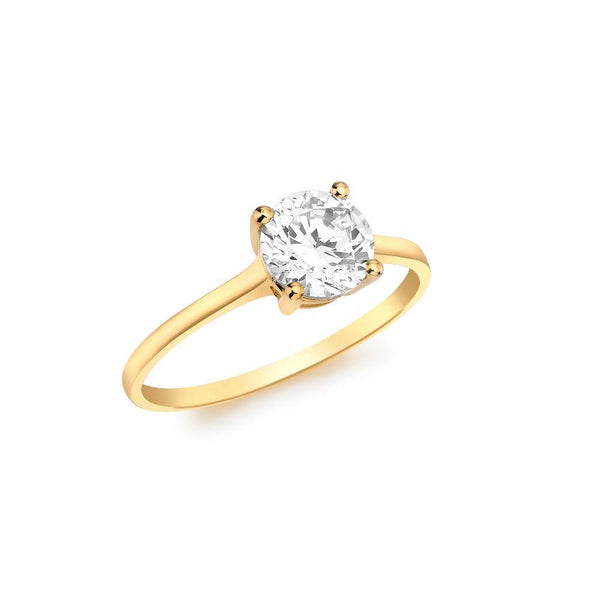 9ct Gold CZ Solitaire Ring
