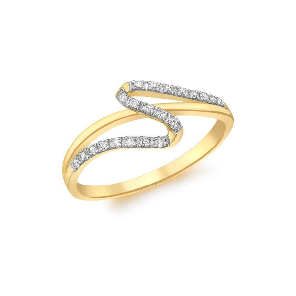 9ct Gold CZ Wave Ring