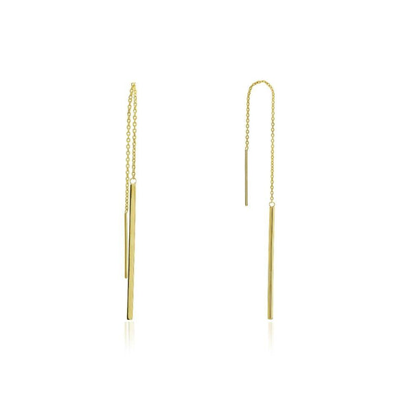 9ct Gold Pull Through Drop Earrings