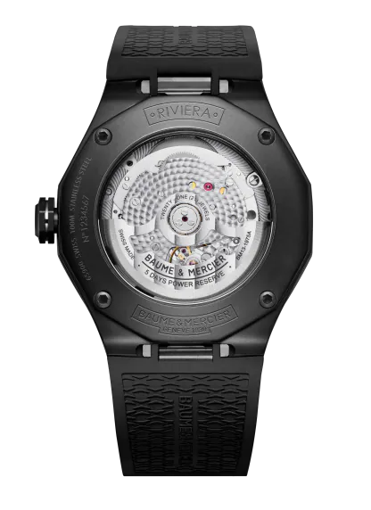 Baume et Mercier Black Steel Riviera 10617 Automatic 42mm Mens Watch M0A10617