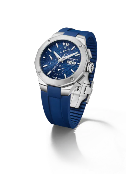 Baume et Mercier Blue Rubber Riviera 10623 Automatic 43mm Mens Watch M0A10623