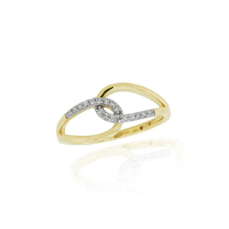9ct Gold Diamond Interlock Dress Ring