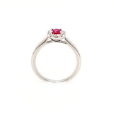 9ct White Gold Ruby and Diamond Cluster Ring