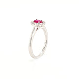 9ct White Gold Ruby and Diamond Cluster Ring
