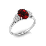 9ct Gold Oval Ruby and Diamond Ring