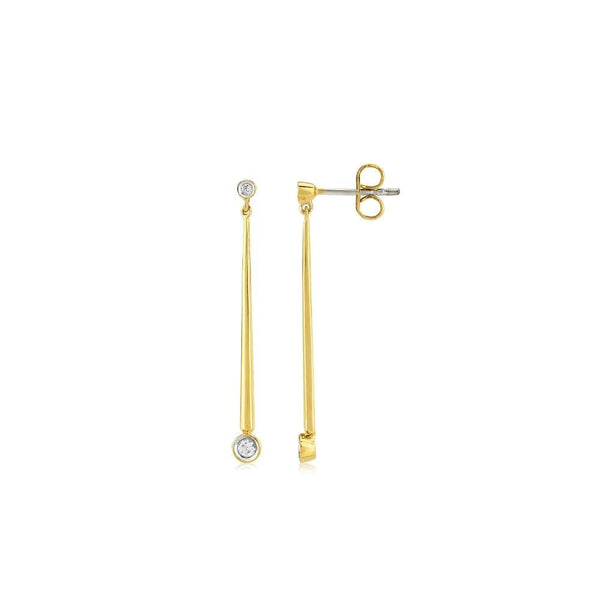 9ct Gold Diamond Drop Earrings