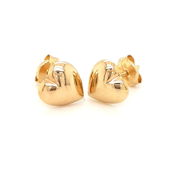 9ct Gold Heart Stud Earrings