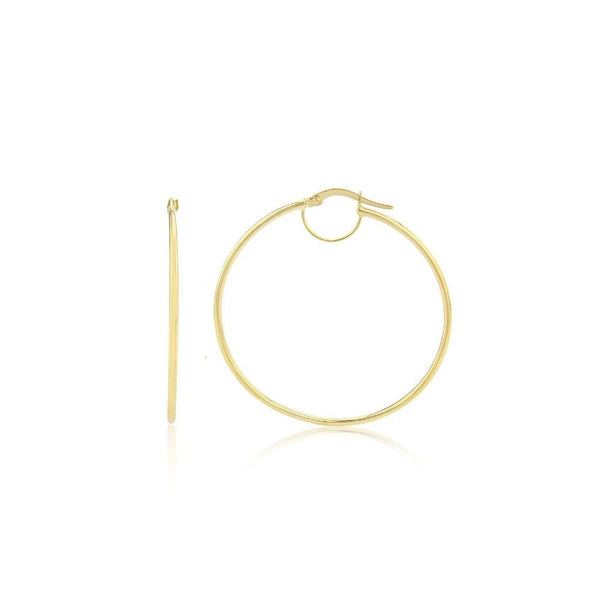 9ct Gold Medium Plain Hoop Earrings