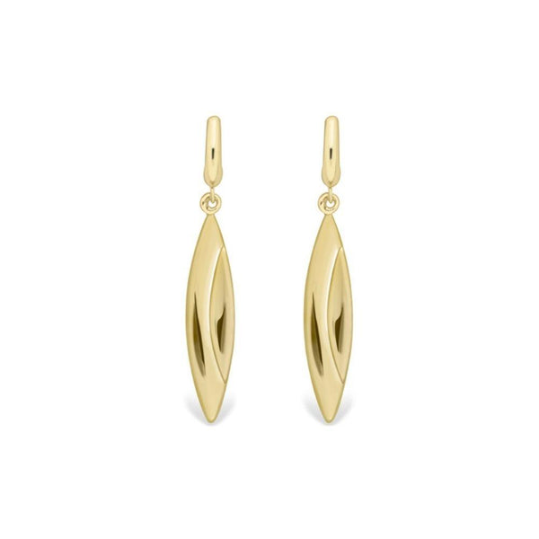 9ct Gold Oval Drop Earrings