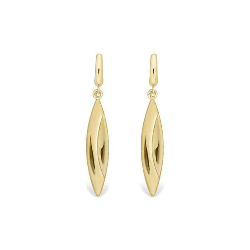 9ct Gold Oval Drop Earrings