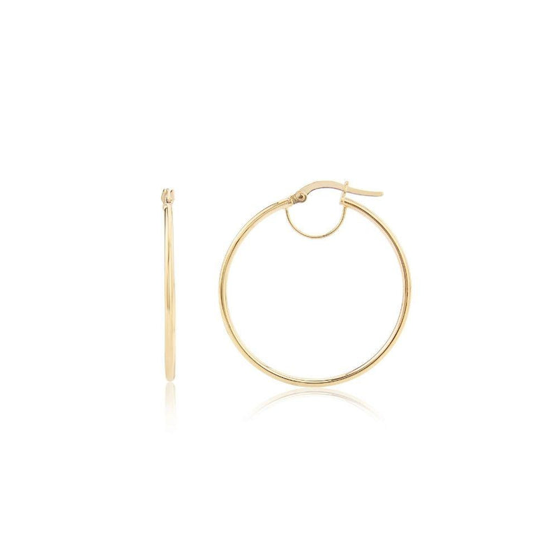 9ct Gold Small Plain Hoop Earrings