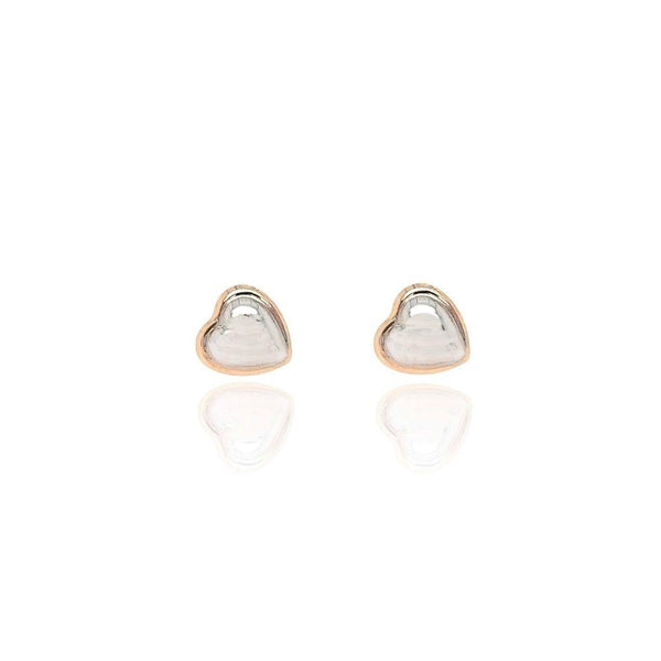 9ct Gold Two-Tone Heart Earrings