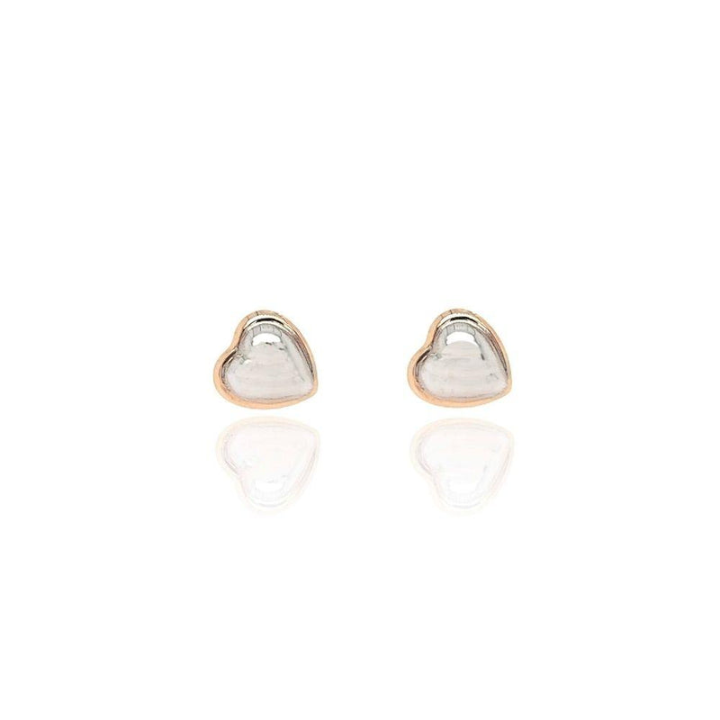 9ct Gold Two-Tone Heart Earrings
