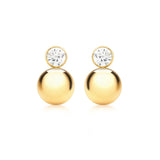 9ct Gold CZ Sphere Earrings