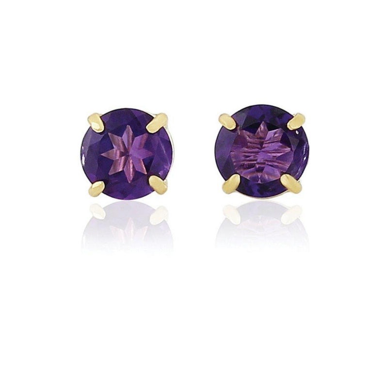 9ct Gold Amethyst Stud Earrings