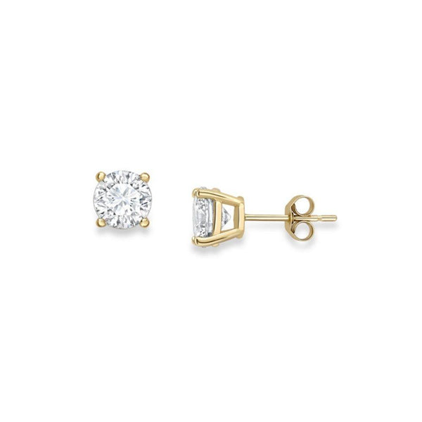 9ct Gold Claw Set 5mm CZ Stud Earrings