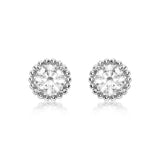 9ct Gold Mini Round Cubic Zirconia Halo Earrings