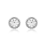 9ct Gold Round Cubic Zirconia Halo Earrings