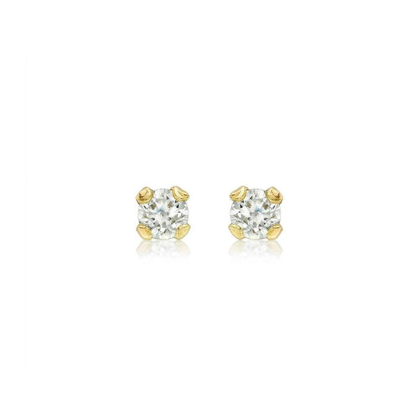 9ct Gold 2mm Round CZ Stud Earrings