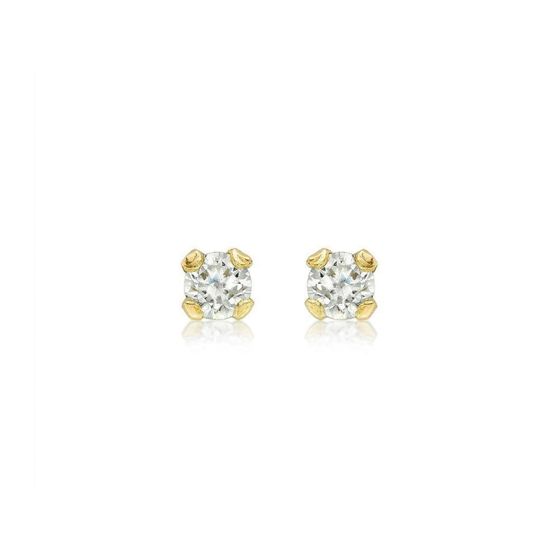 9ct Gold 2mm Round CZ Stud Earrings