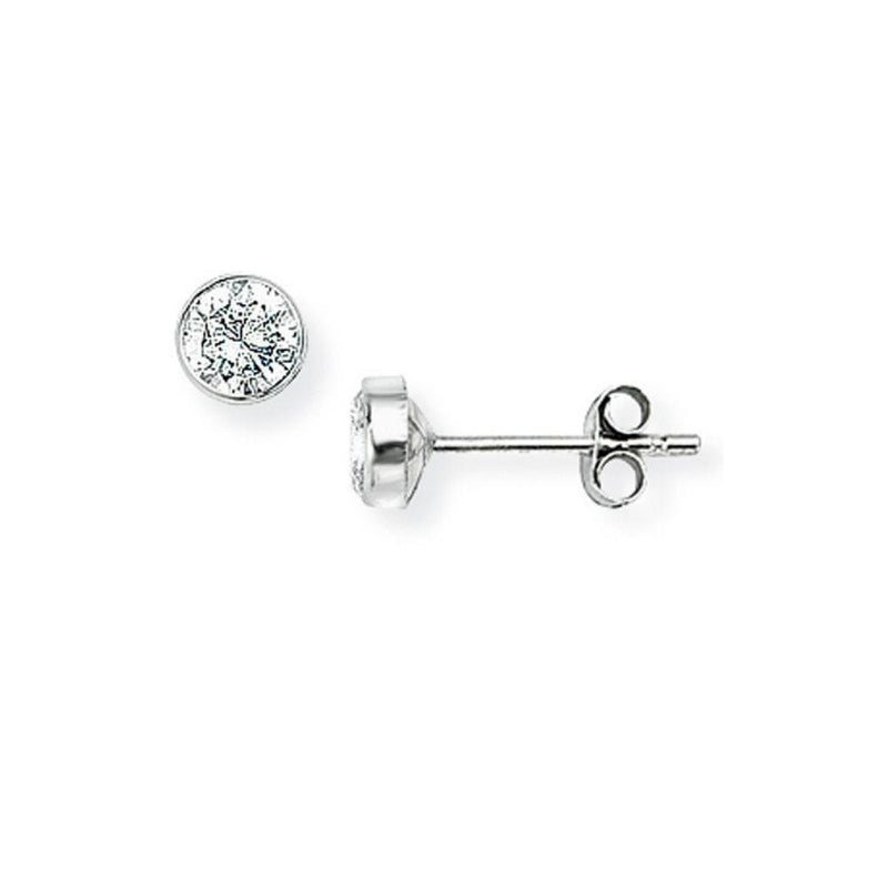 9ct White Gold 4mm CZ Stud Earrings