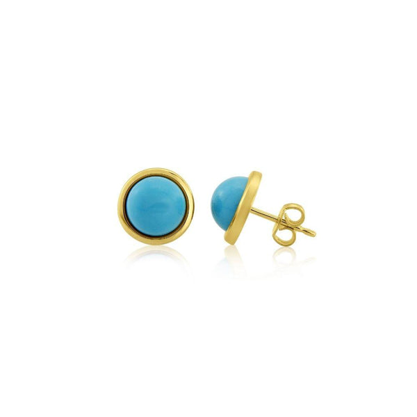 9ct Gold Turquoise Stud Earrings
