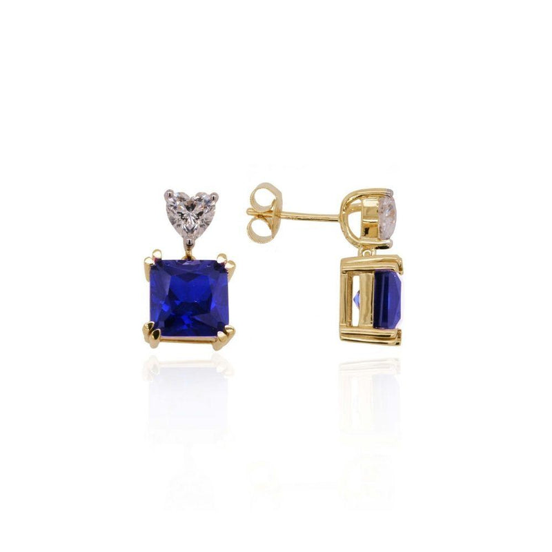 Gold,Sapphire Drop Shape Classic Danglers 14K Gold Blue Sapphire Earring,  For Ladies Wear at Rs 19563/pair in Jaipur