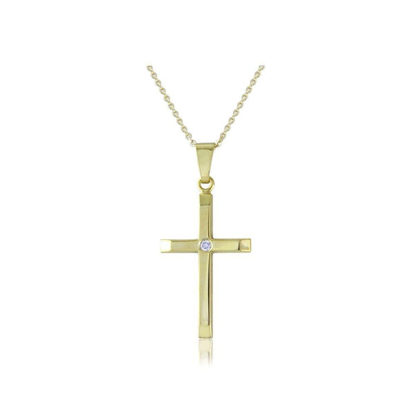 9ct Gold Diamond Cross Necklace