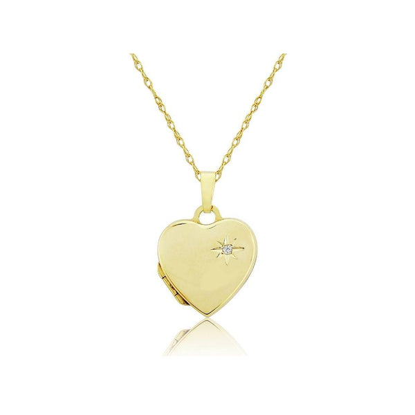 9ct Gold Heart Diamond Locket