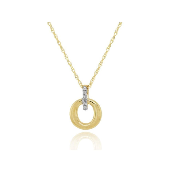 9ct Gold Diamond Circle Necklace