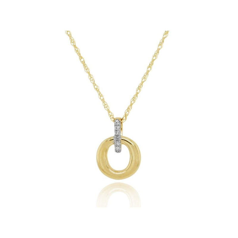 9ct Gold Diamond Circle Necklace