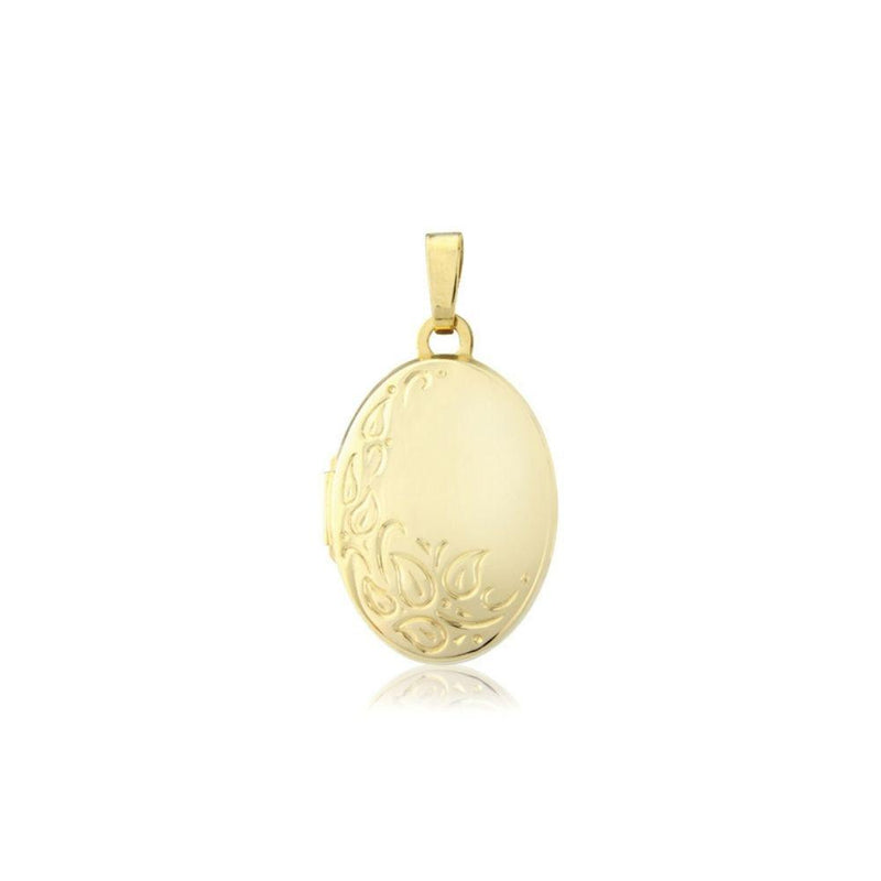 9ct Gold Oval Locket and Chain