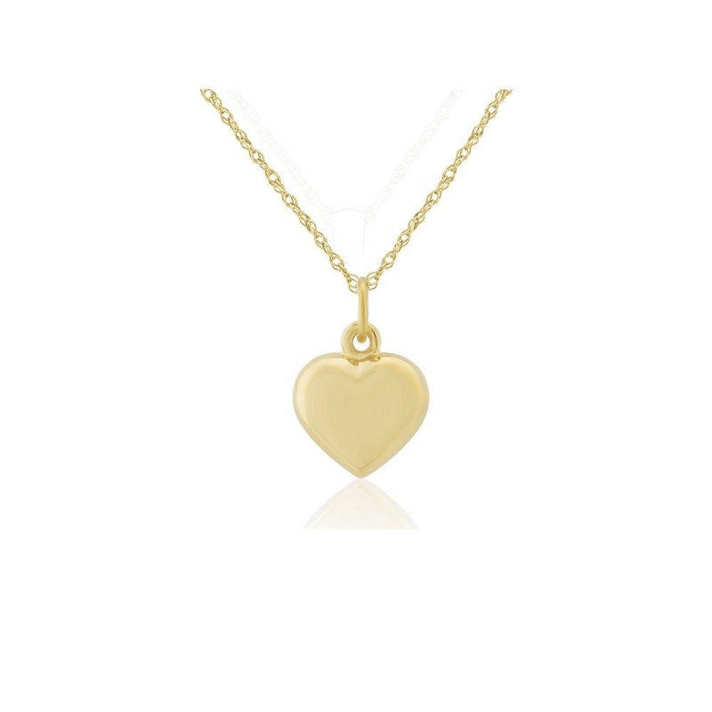 9ct Gold Puffed Heart Necklace
