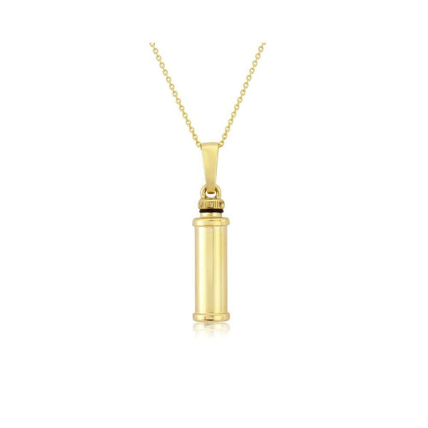 9ct Gold Cylinder Ash Urn Bottle Necklace