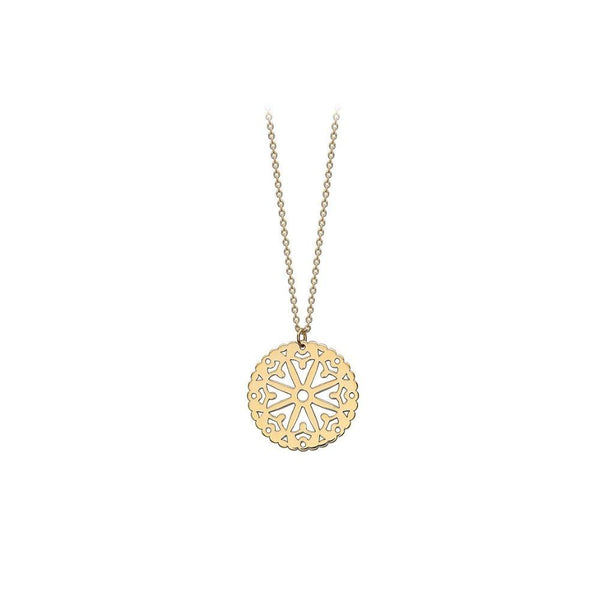 9ct Gold Lace Disc Necklace