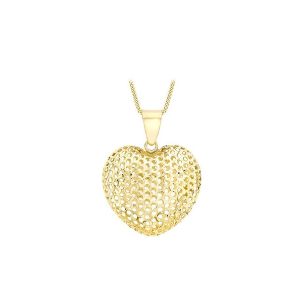 9ct Gold Mesh Heart Necklace