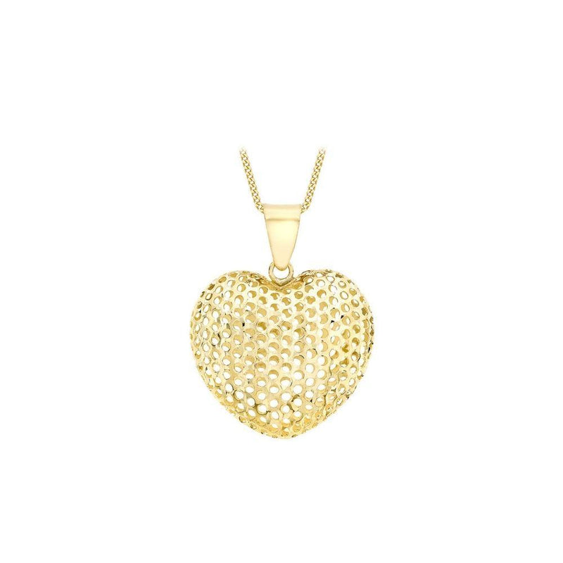9ct Gold Mesh Heart Necklace