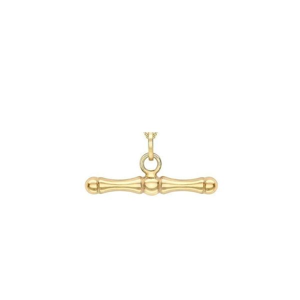 9ct Gold Shaped T-Bar Pendant