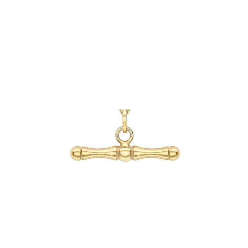 9ct Yellow Gold 12mm x 13mm Heart Charm T-Bar Necklace 46cm/18
