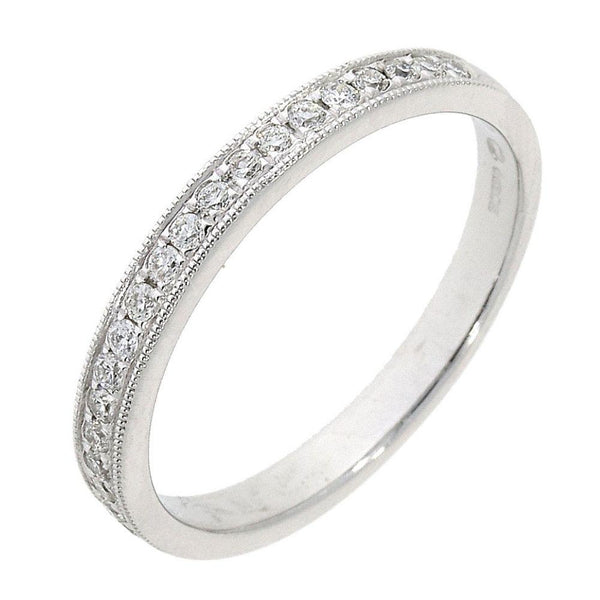 18ct White Gold Diamond Millgrain Channel Eternity Ring