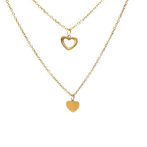 14ct Gold Heart Double Necklace