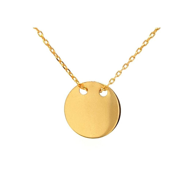 14ct Gold Round Disc Necklace